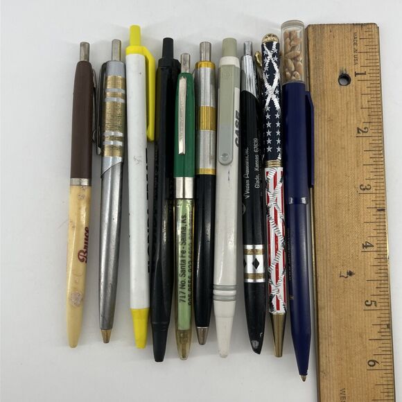 Lot of 10 Vintage Business Advertising Click Pens Collectible #5 - Picture 11 of 12